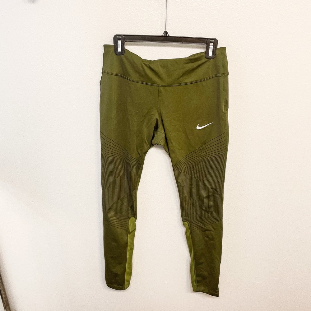 Nike Olive Green Dri-fit Workout Leggings size L
